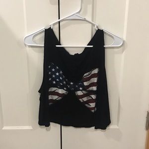 American Flag Bow Crop Top